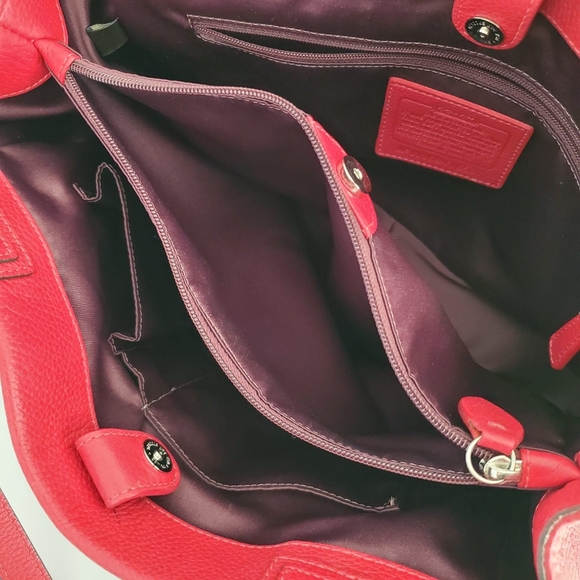 Coach Penolope Red Leather Shoulder Bag - Picture 5 of 12